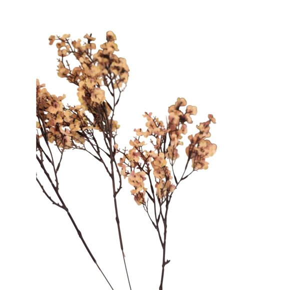 Artificial Taupe Flowers Set of 3, 20” Faux Floral Stems,  Boho Wedding Bouquet, - Picture 5 of 8